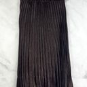 Max Studio NWT  Satin Pleated High Waisted Midi Skirt Flowy A-Line Brown Boho XS Photo 0