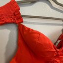 Socialite  Orange Smocked Off Shoulder Peplum Blouse Sz S Photo 3