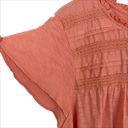 Ella Moss  Embroidered Yoke Short Sleeve Tee Orange/Coral Size XXL Photo 4