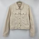 Free People  Rumours Denim Jacket Trucker Button Down Cotton Ecru Womens Medium Photo 0