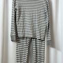 Target Gray & White Striped Two Piece Cotton Pajama Matching Set Size Medium Photo 2