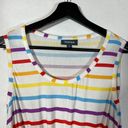 Modcloth  Rainbow Striped Sleeveless Tank Top Front Knot Small White Photo 1