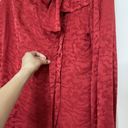 Saint Laurent Vintage 1970 Yves  Rive Gauche Red silk button front bow blouse 36 Photo 2