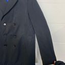 Banana Republic Black Blue Liner Double Breasted Peacoat Trench Coat Size Large Photo 4