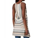 Rosetta Getty Apron Wrap Top Tan Jacquard Stripe Sleeveless Pockets Tunic 4 $650 Photo 1