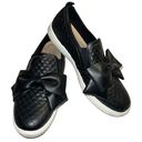 Skechers  street black quilted memory foam slip on bow front shoes! Photo 0