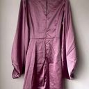 Petal and Pup  Opal Mauve Purple Satin Long Balloon Sleeve Wrap Mini Dress 4 Photo 11