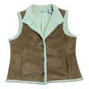 L.L.Bean  women's large vest faux suede and Sherpa lined gorp tan camel Photo 0