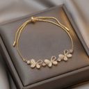 18K Gold Plated Adjustable Crystal Butterfly Charm Bracelet for Women Photo 0