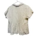 Tahari  White Peplum Button Top Photo 2