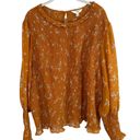 Terra & Sky  Women's Plus Size Long Sleeve Smocked Top 3X NWT Mustard Yellow Photo 1