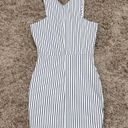 Mango  White & Black Striped Crossover Top Sleeveless Bodycon Mini Dress Size S Photo 2