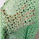 Leshop Sherbet Green Open Knit Short Sleeve Crochet Lace Cardigan Swim Cover Size L Photo 3