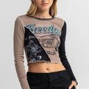 Full Tilt Motorcycle Split Womens Baby Tee Top Photo 0