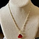 NWT Dagger In Red Heart Pendant on a Unique Gold Ball Chain Statement Necklace Photo 0