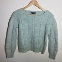 Tahari Green Knit Cropped Long Sleeve Top ( S ) Photo 0