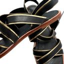 J.Crew  Mackenzie Black Metallic- Trim Sandals  Photo 3