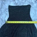 Free People  knit tube top dress black metallic silver fit and flare mini small Photo 4