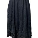 Vassarette Vintage made in USA  black satin lingerie lace trimmed slit skirt Photo 0