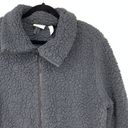 Zella  Womens Size Large Zip Front Faux Shearling Sherpa Jacket Gray Photo 2