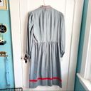 Donna Morgan Vintage  Dress Gray Red Midi Secretary Dress Size 4 Pleated Skirt Photo 11