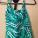 Nike Womens  Teal Green White Tankini Swimsuit Top Size Medium Photo 0