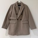 BCBGMAXAZRIA  Peak Lapel Double Breasted Coat Color Stone Size M NWT Photo 4