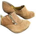 Guess Davynn Camel Ankle Booties  Leather/Suede Peep Toe Heel  size 8.5M Photo 5