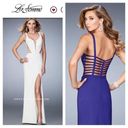 La Femme  white cage prom dress maxi gown Photo 1