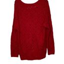 American Eagle  Open Knit Sweater Size Medium Jegging Fit Red V-Neck Womens Photo 7