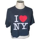 Gildan I Love New York Cropped Short Sleeve Crewneck Graphic T-shirt Size Large Grey Photo 3