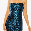 B Darlin JUNIORS' SEQUINED BOW-BACK DRESS IN BLACK/ROYAL Photo 1