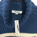 Madewell  Wide Rib Turtleneck Sweater Navy and White Striped Women’s size medium Photo 6