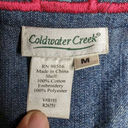 Coldwater Creek Vtg Y2K  Boho Geometric Embroidered Denim Open Front Jacket M Photo 3