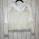 BKE  white floral lace hooded zipper sweatshirt Photo 5