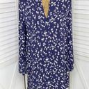 In Bloom Floral Bell Sleeve Tunic Shirt Dress Blue White Small Photo 0