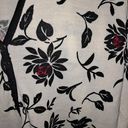 Cathy Daniels  Cardigan White/Black‎ Florals and Trim with Red Accents Size Large Photo 1