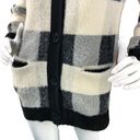 Cyrus  Knits Womens Size S Cardigan Sweater Oversized Gingham Black White Photo 2