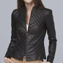 White House | Black Market Petite Stud-Detail Leather Jacket Sz XXS Photo 0