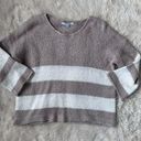 FAVLUX  Neutral Striped Sweater 3/4 Sleeves Beige and White Size Small Photo 0