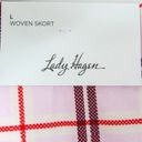 Lady Hagen  16” Woven Golf Skort Mid Rise Pink Plaid Mini Skirt Preppy Large Photo 8