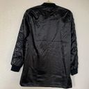 Love Tree Black Satin Lattice Bomber Jacket Photo 1