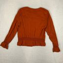 White House | Black Market WHBM Womens Size L Smocked Soft Jacket Peplum Zip Up Pockets Burnt Orange NEW Photo 3