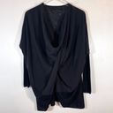 ALLSAINTS NWT  ITAT ASYMMETRICAL TOP Black 100% Silk 100% Merino Wool Shrug XS Photo 2