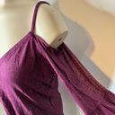 Chaser  Women's Size Medium Cold Shoulder Top Purple Shimmer Cage Back Blouse NWT Photo 6