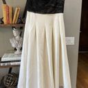 Cinq a Sept Odessa Strapless Tulle Midi Cocktail Dress Ivory/Black Womens 10 Photo 6