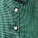 Houndstooth Vintage Lady Dorby Green  Button Up Blazer Jacket Photo 2