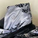 Trixxi  Silver & Black Floral Satin Tie Waist Strapless Formal Dress Size 11/12 Photo 2