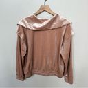 Current Air NWT  Oversized Collar Velour Pullover Shirt 1/4 Zip Taupe Tan Small Photo 6