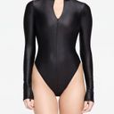 SKIMS  ZIP FRONT LONG SLEEVE ONE PIECE SWIMSUIT in Onyx Size 4XL Photo 3